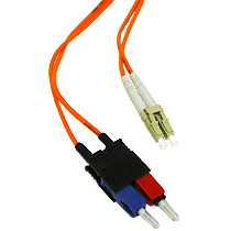 Picture of Cables To Go 33156 3m LC/SC Duplex 62.5/125 Multimode Fiber Patch Cable with LC Clips - Orange