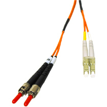 33165 3m LC/ST Duplex 62.5/125 Multimode Fiber Patch Cable with LC Clips - Orange