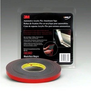 3-M Company 06382 1/2 in. x 20 yd. Black Automotive Acrylic Attachment Tape