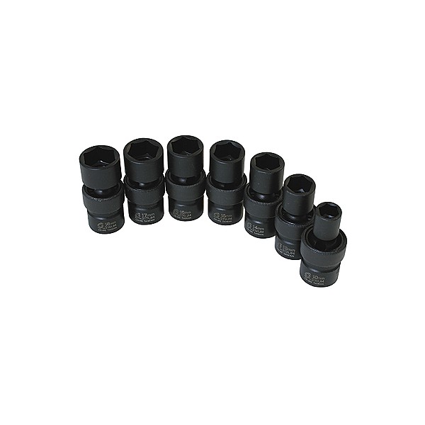 3655 7 Piece 3/8 Inch Drive Universal Swivel Socket Set 10-18mm