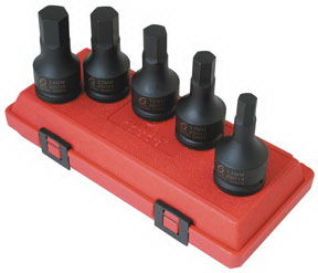 4507 3/4 Inch Drive 5 Piece Metric Hex Impact Set