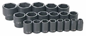 19 Pc.5" Dr. Fractional Impact Socket Set