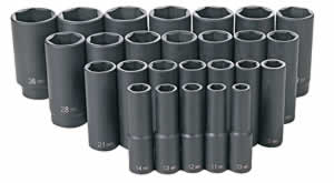 GRY1326MD 26 Pc.5" Dr. Metric Deep Length Impact Socket Set