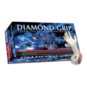 Picture of Microflex MFXMF300M Diamond Grip Powder-Free Latex Gloves- 100 Per Box- Medium
