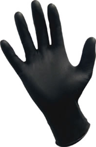 . SAS66519 Raven PF Black Nitrile Gloves- 100 Pk- X-Large