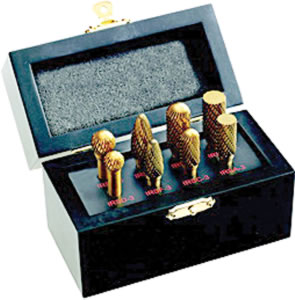 Carbide Burr Kit, Titanium Nitride Coated, 8 Pieces, 1/4 in Shank, 1/2 in Head