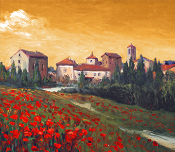 Tuscan Town - 30 X 40 Painting