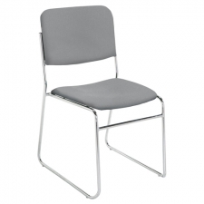 8652 Signature Fabric Padded Stack Chair Classic Grey with Crome Frame