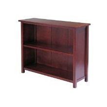 Milan Storage Shelf or Bookcase 3-Tier Long- Antique Walnut