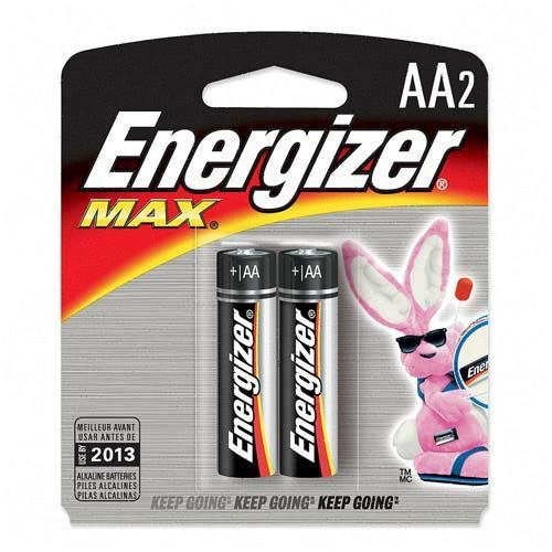 Energizer Batteries EVEE91BP2 Max Alkaline Batteries- AA- 2 Battery Display Pack