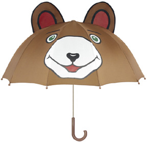 100% Nylon Children'S Bear Umbrellas - Brown