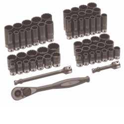 . GY81259CRD .38 in. Drive 12 point Fract. & Metric Duo Socket Set - 59 Pieces