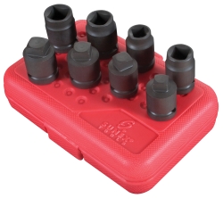 Sunex 1/2" Dr. 8 Pc. Drain/Pipe Plug Impact Socket Set (2841)