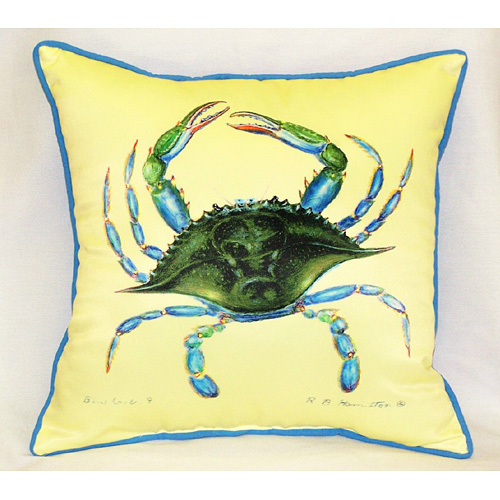 Picture of Betsy Drake HJ004 Blue Crab- Female Art Only Pillow 18&quot;x18&quot;