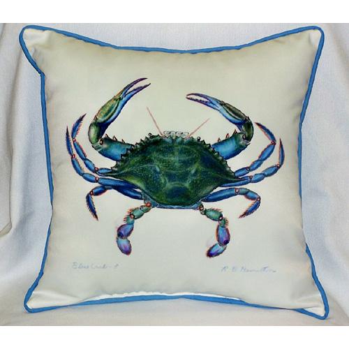 Picture of Betsy Drake HJ005 Blue Crab- Male Art Only Pillow 18&quot;x18&quot;