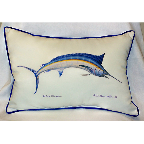 Picture of Betsy Drake HJ015 Blue Marlin Art Only Pillow 15&quot;x22&quot;