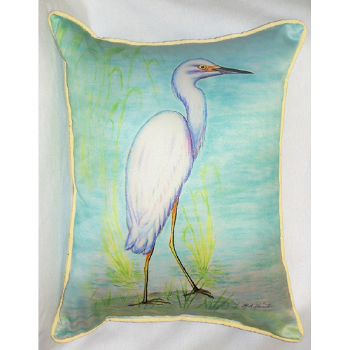 Picture of Betsy Drake HJ025 Snowy Egret Art Only Pillow 15&quot;x22&quot;