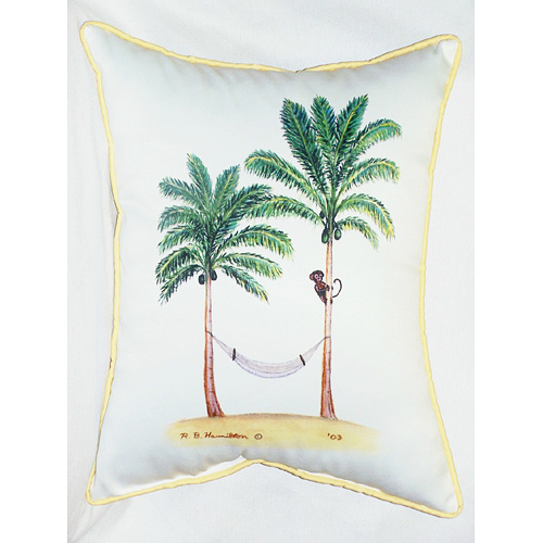 Picture of Betsy Drake HJ085 Palm Trees & Monkey Art Only Pillow 15&quot;x22&quot;