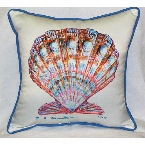 Picture of Betsy Drake HJ112 Scallop Shell Art Only Pillow 18&quot;x18&quot;