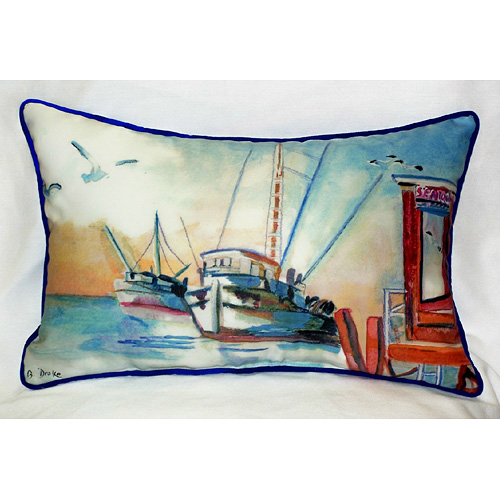 Shrimp Boat Art Only Pillow 15"x22"