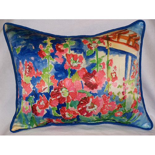 Hollyhocks Art Only Pillow 16"x20"