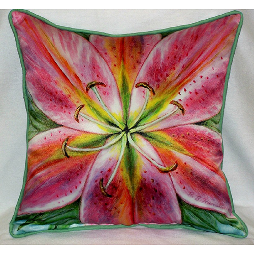 Picture of Betsy Drake HJ701 Pink Lily Art Only Pillow 18&quot;x18&quot;