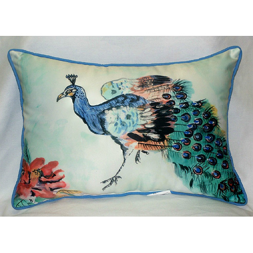Betsy's Peacock Art Only Pillow 15"x22"