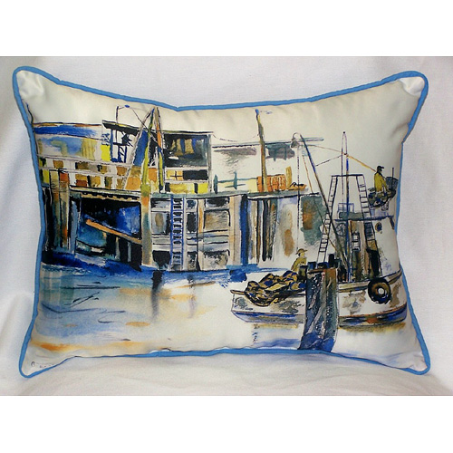 Fishing Boat Art Only Pillow 15"x22"