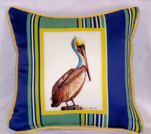 SN035 Pelican Small Outdoor-Indoor Pillow 12"x12"