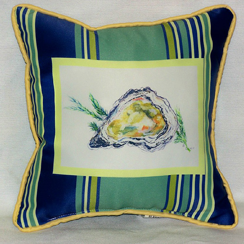 Oysters Small Outdoor-Indoor Pillow 12"x12"