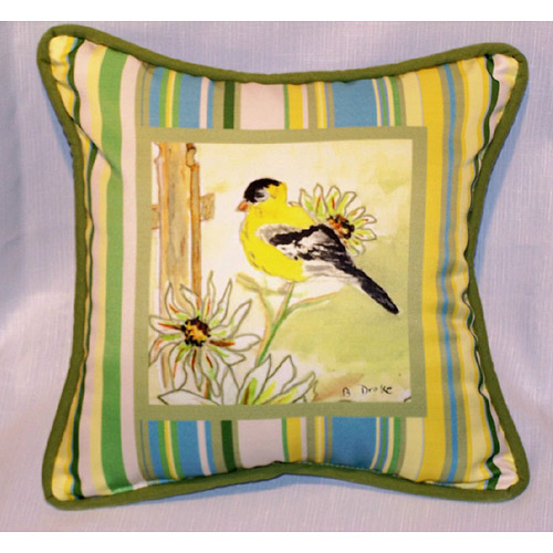 Goldfinch Small Outdoor-Indoor Pillow 12"x12"
