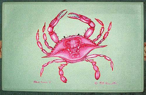 Picture of Betsy Drake DM102 Pink Crab Door Mat 18&quot;x26&quot;