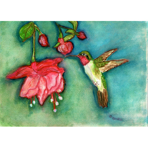 Picture of Betsy Drake DM330G Betsy&apos;s Hummingbird Door Mat 30&quot;x50&quot;