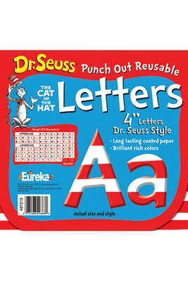 Picture of Eureka EU-487215 Dr Seuss 4 In Red & White Letters- Punch Out Reusable