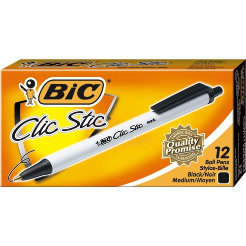 Picture of Bic BICCSM11BK Bic Clic Stic Retractable Pen Black
