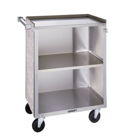Picture of Lakeside 610 Enclosed Bussing Cart- stainless steel with vinyl finish- 3-shelves