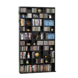 Picture of Atlantic 38435714 Oskar Media Tower 1080 CD or 504 DVD or Blu-Ray or Games with Wood Cabinet in Espresso