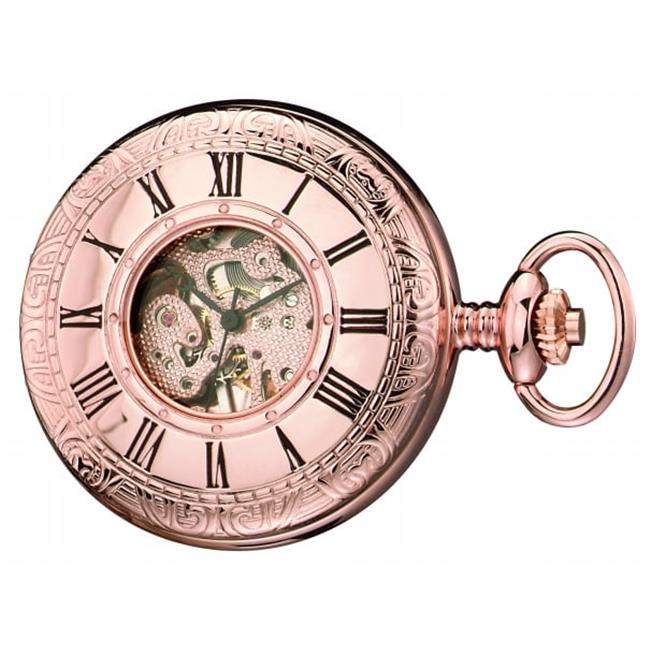 Charles-Hubert- Paris Brass Rose Gold-Plated Mechanical Hunter Case Pocket Wa...