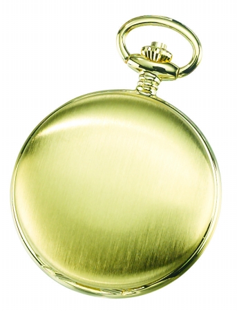 Picture of Charles-Hubert- Paris Brass Gold-Plated Satin-Finish Mechanical Hunter Case Pocket Watch #3595