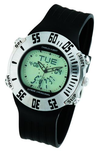 Picture of Charles-Hubert- Paris Mens Wolrd Time Alarm Chronograph Quartz Watch #3563-W