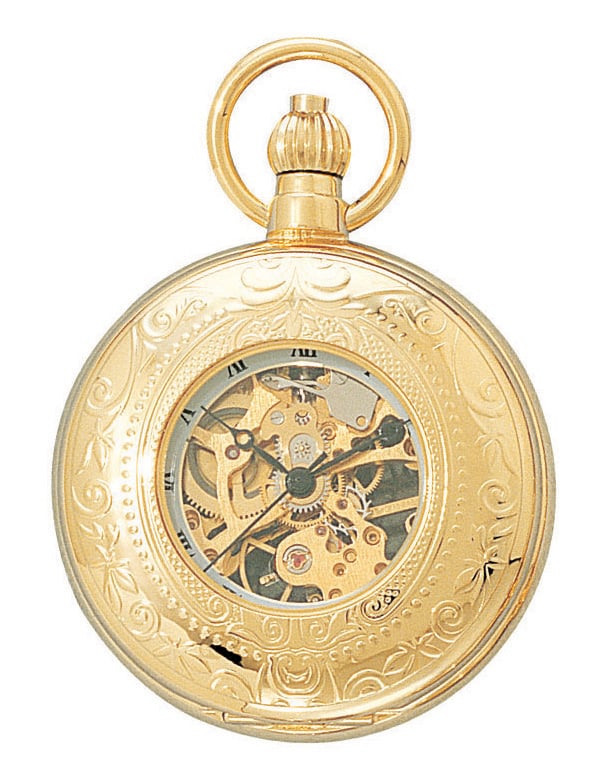 Picture of Charles-Hubert- Paris Brass Gold-Plated Mechanical Hunter Case Pocket Watch #3527