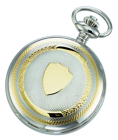 Picture of Charles-Hubert- Paris Brass Two-Tone Mechanical Double Cover Mechanical Pocket Watch #3819