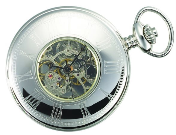 Picture of Charles-Hubert- Paris Stainless Steel Mechanical Hunter Case Pocket Watch #3565