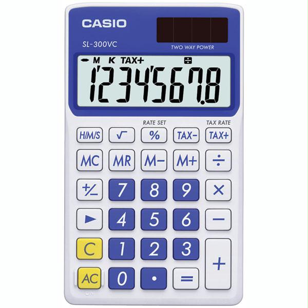 Picture of Casio Sl300Vcbesih Solar Wallet Calculator With 8-Digit Display - Blue