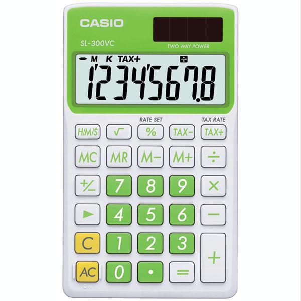 Picture of Casio Sl300Vcgnsih Solar Wallet Calculator With 8-Digit Display - Green