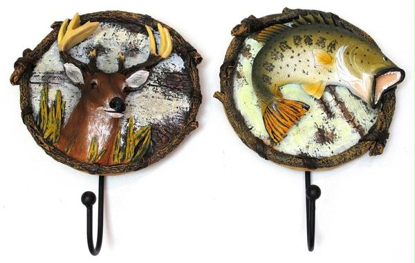 Picture of IWDSC 0144-44211 Lodge Animal Wall Hook Set of Two