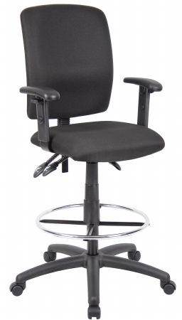 Picture of Boss B1636-Bk Multi-Function Fabric Drafting Stool With Adjustable Arms