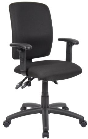 Picture of Boss B3036-Bk Multi-Function Fabric Task Chair With Adjustable Arms