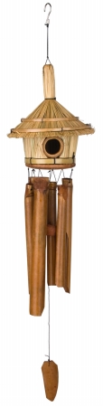 Thatched Roof Birdhouse Chime