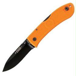 2024 Ka-Bar Dozier Folding Hunter-Blaze Orange, Black Pocket Clip